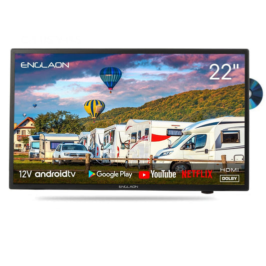 22’’ 12V FULL HD SMART TV WITH DVD + CHROMECAST + BLUETOOTH + ANDROID 11