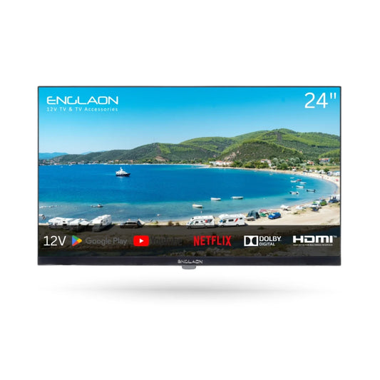 24" FRAMELESS 12V FULL HD SMART TV + CHROMECAST + BLUETOOTH