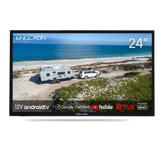 24" 12V HD SMART LED TV WITH CHROMECAST + BLUETOOTH + ANDROID 11