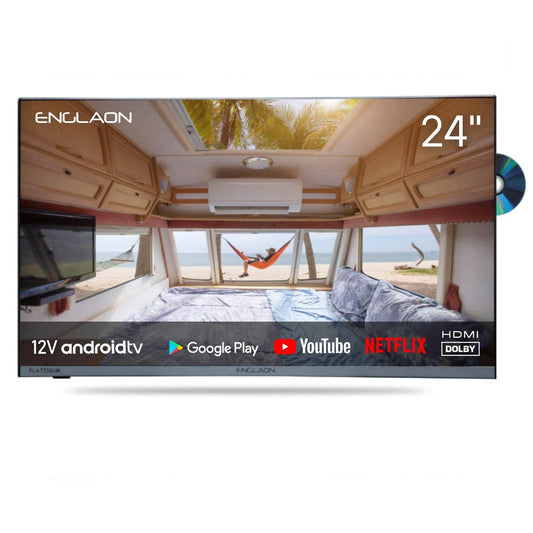 ENGLAON FRAMELESS 24" 12V FULL HD TV WITH DVD + CHROMECAST