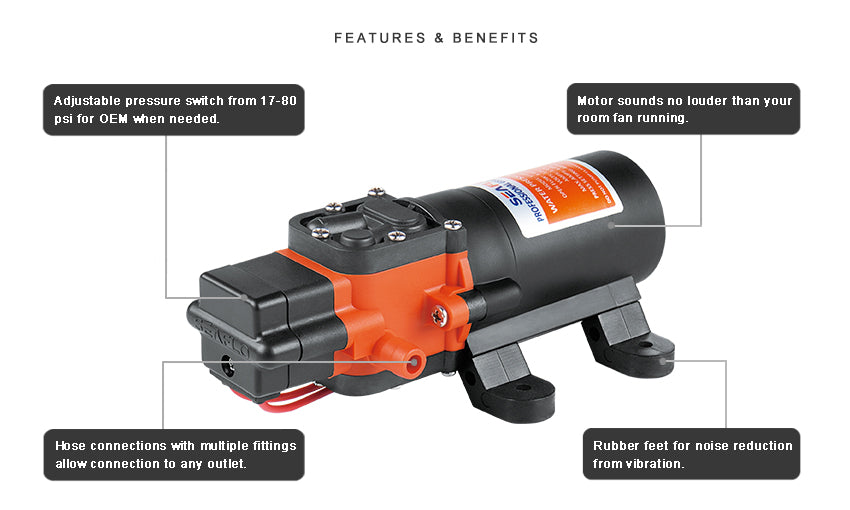 12V SEAFLO 21 SERIES FRESH WATER PUMP (3.8LPM)