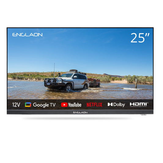 ENGLAON 25" 12V FULL HD SMART TV WITH CHROMECAST + BLUETOOTH
