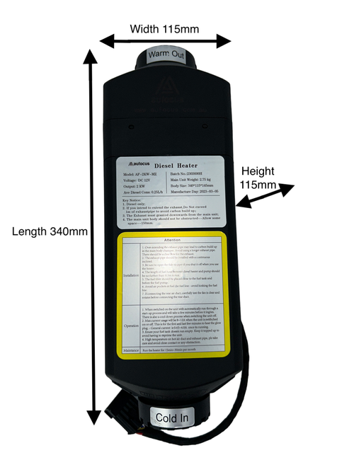 2KW Bluetooth Diesel Heater Kit + 5L Stainless Steel Tank
