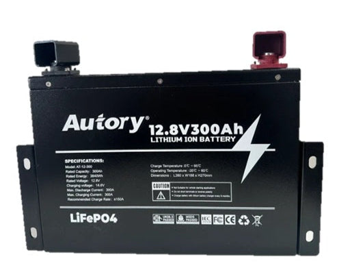 AUTORY 12.8V 300AH LiFePO4 BATTERY (ALL-METAL CASING)