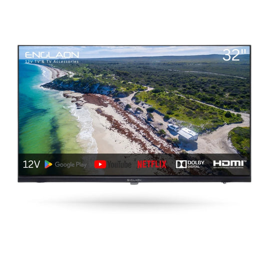 32" FRAMELESS 12V FULL HD SMART TV WITH CHROMECAST + BLUETOOTH + GOOGLE TV