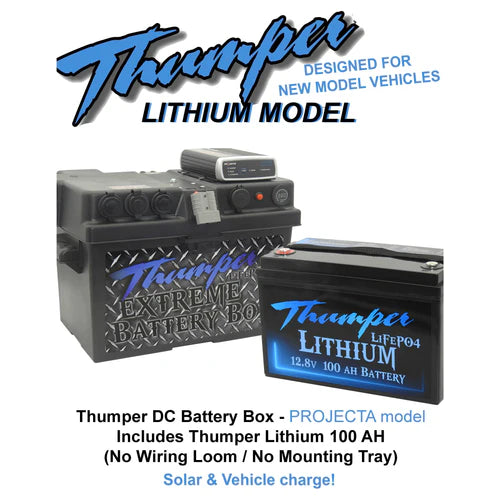 THUMPER PROJECTA DC-DC LITHIUM BATTERY BOX + THUMPER 100AH LITHIUM