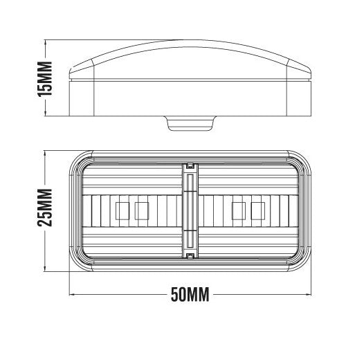 10-30V BR7W White Clearance Lamp | Rectangle LED Marker