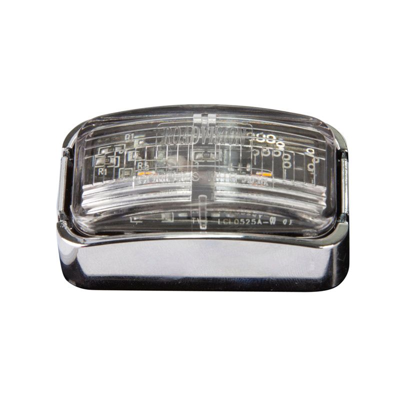 10-30V BR7W White Chrome Clearance Lamp | Rectangle LED Marker