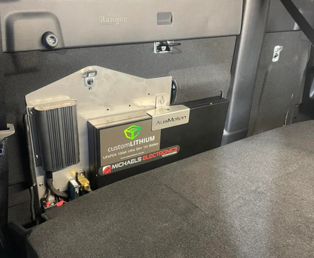 FORD RANGER (RA) UNIVERSAL BEHIND SEAT MOUNT FOR 100AH ULTRA SLIM BATTERIES