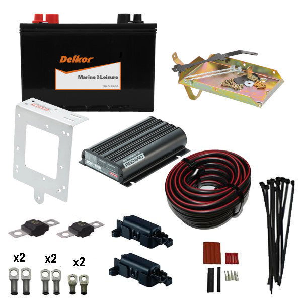 PRADO 120 3L TURBO DIESEL (2003-2009) REDARC UNDER BONNET DUAL BATTERY COMPLETE PACKAGE
