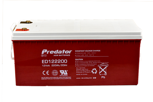 PREDATOR 12V 220AH DEEP CYCLE AGM BATTERY