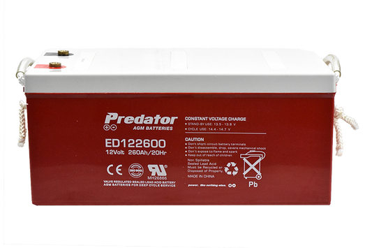 PREDATOR 12V 260AH DEEP CYCLE AGM BATTERY