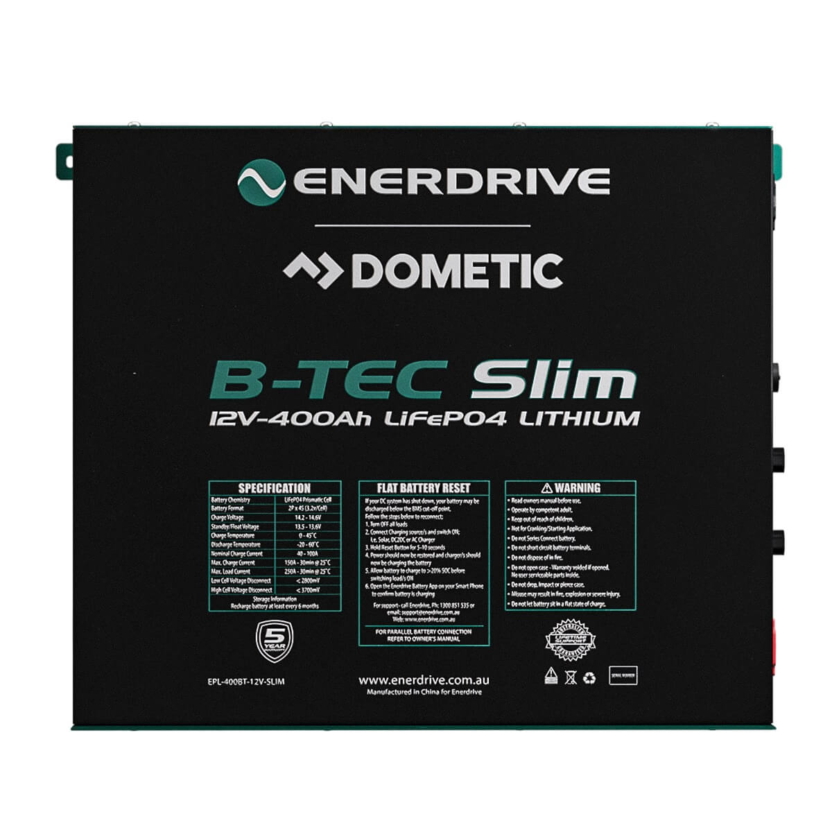 B-TEC 12V 400AH SLIMLINE LITHIUM BATTERY