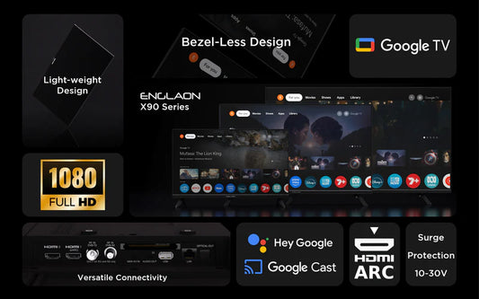32" Frameless Full HD 12V Smart TV With Chromecast, Bluetooth & Google TV