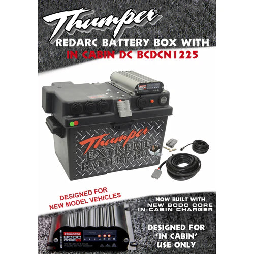 THUMPER REDARC DC-DC CORE BATTERY BOX + 8MM CIRCUIT BREAKER LOOM KIT