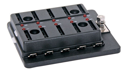 BLADE FUSE BLOCK PANEL WITH LED 10 FUSE