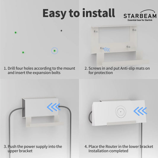 STARLINK GEN 3 SPACE SAVING ROUTER & POWER SUPPLY WALL MOUNT KIT