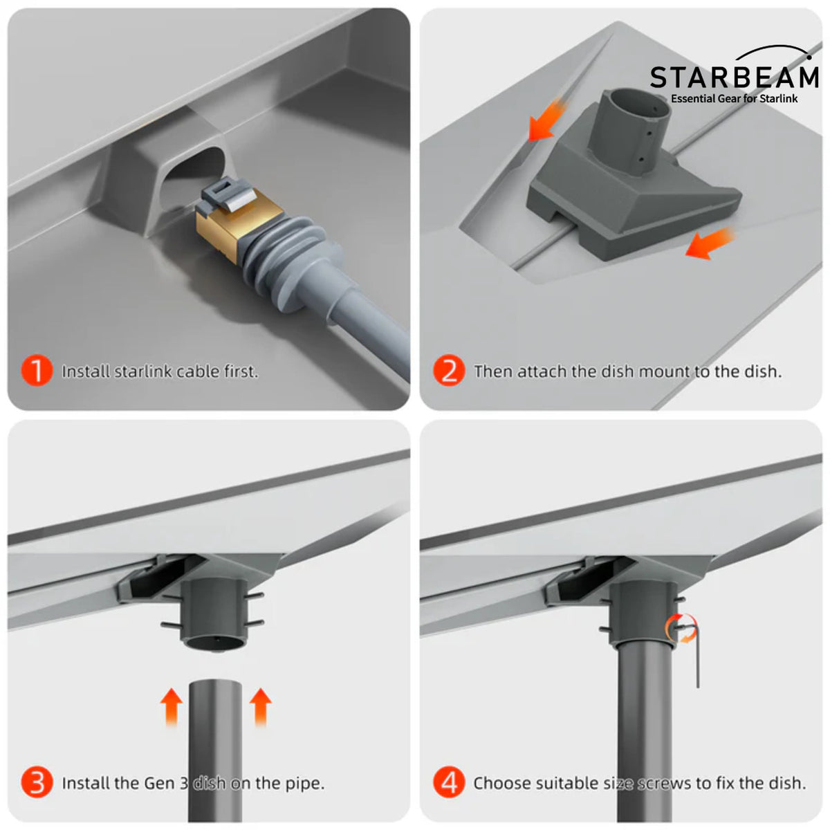 STARLINK GEN 3 STD ALUMINUM POLE ADAPTER 25-48MM