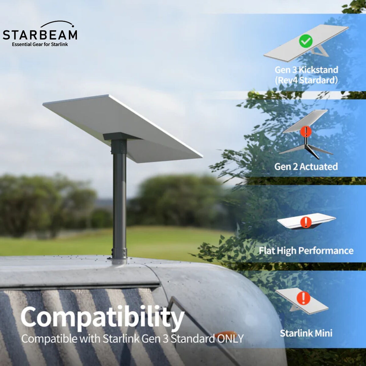 STARLINK GEN 3 STD ALUMINUM POLE ADAPTER 25-48MM