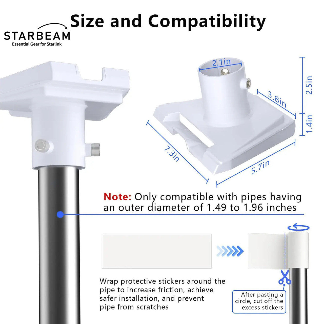 STARLINK GEN 3 STD PLASTIC POLE ADAPTER 37-48MM