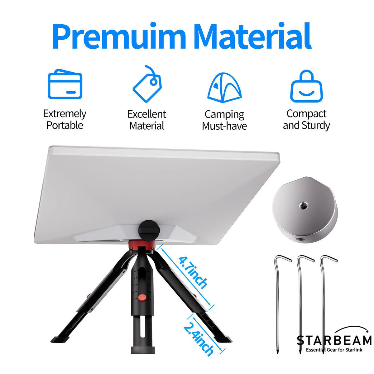 STARLINK MINI 18CM EXTENDABLE TRIPOD WITH ADAPTER & PEGS