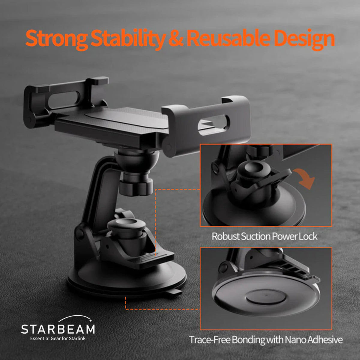 STARLINK MINI SUCTION CUP HOLDER MOUNT