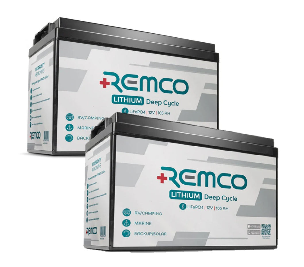 REMCO 105AH LIFEPO4 BATTERY + BLUETOOTH+CHARGER