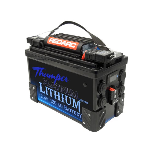 THUMPER LITHIUM BATTERY HUB JUMPSTART 120AH REDARC BCDC + BLUETOOTH
