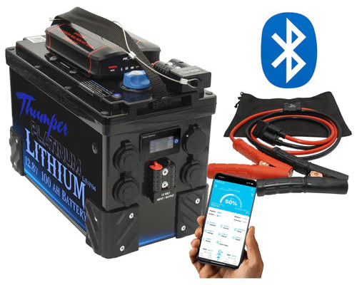 THUMPER LITHIUM JUMP START HUB 100AH PROJECTA PDC25 + BLUETOOTH