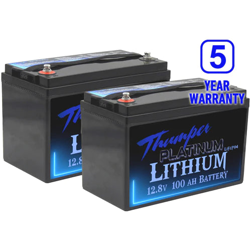 THUMPER PLATINUM LITHIUM 100AH LiFePO4 BLUE TOOTH BATTERY TWIN PACK