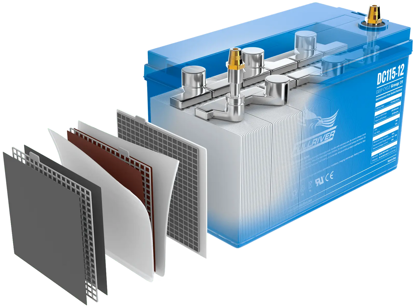 Fullriver 12V 150Ah Deep Cycle AGM Battery (DC150-12)