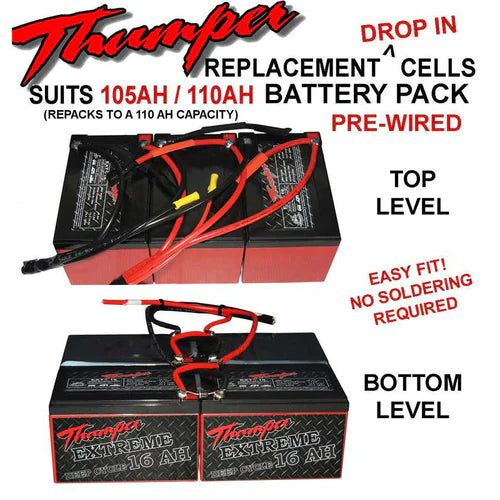 THUMPER REPLACEMENT BATTERIES FOR 110AH BATTERY PACKS