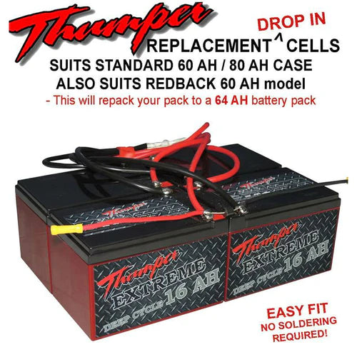 THUMPER REPLACEMENT BATTERIES FOR 60AH BATTERY PACKS