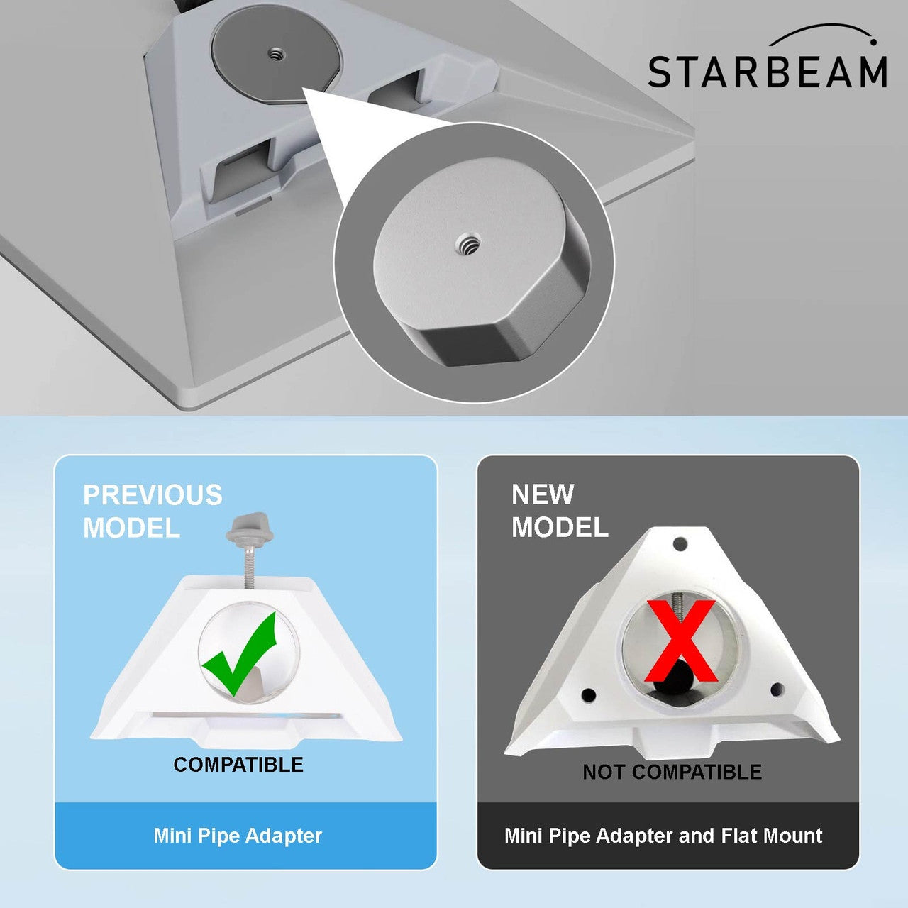 Starlink Mini Light Pole Mount – Stainless Steel Clamps with 360° Adjustable Arm