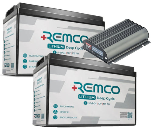 REMCO 105AH LIFEPO4 BATTERY + BLUETOOTH + CHARGER 25