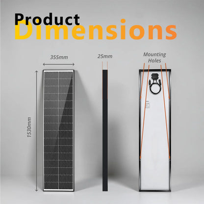 115W Narrow N-Type TOPCon Solar Panel | 1530 x 355mm