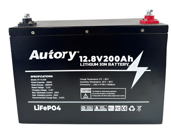 AUTORY 12.8V 200AH LiFePo4 BATTERY (ALL-METAL CASING)