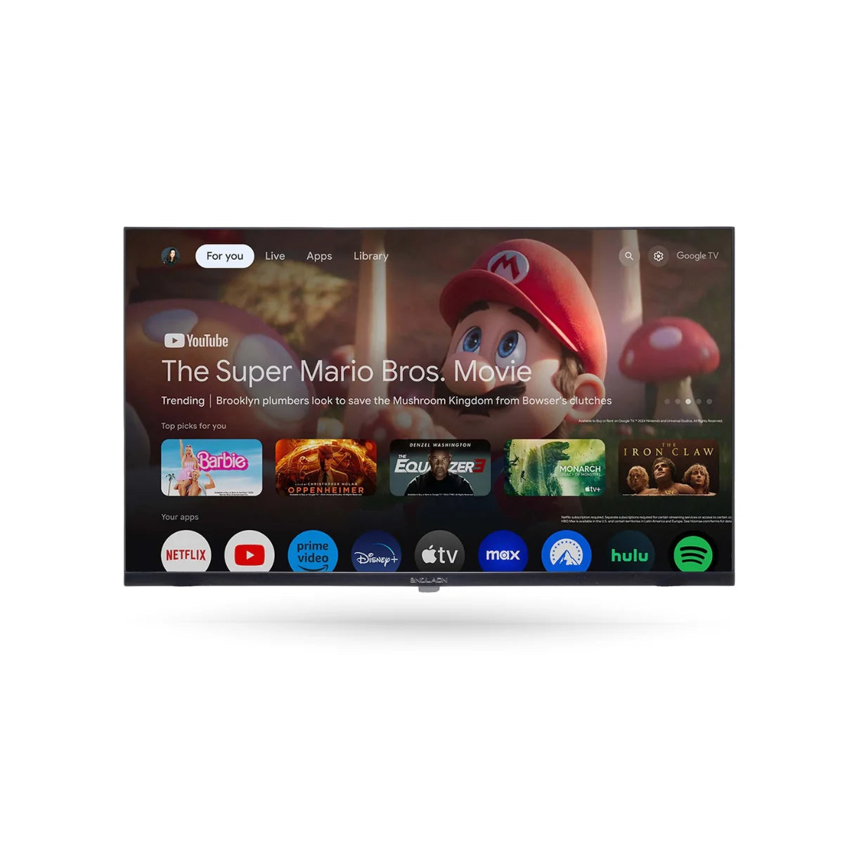 32" FRAMELESS 12V FULL HD SMART TV WITH CHROMECAST + BLUETOOTH + GOOGLE TV