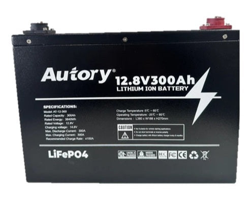 AUTORY 12.8V 300AH LiFePO4 BATTERY (ALL-METAL CASING)
