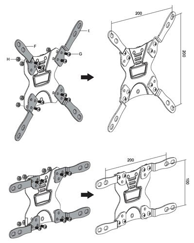 13-42 INCH LCD MONITOR SWING ARM WALL BRACKET WITH 2 SLIDE IN LOCKING PLATES