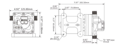 12V SEAFLO 42 SERIES FRESH WATER PUMP (11.3LPM)