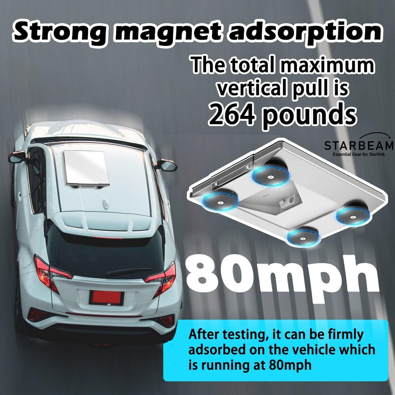 Starlink Mini Vehicle Mount with Magnetic Feet and Cover