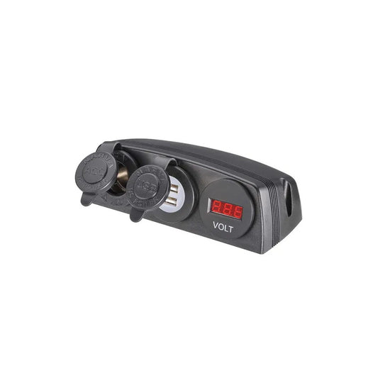 12V-24V HD TRIPLE SURFACE MOUNT ACC/USB/VOLT