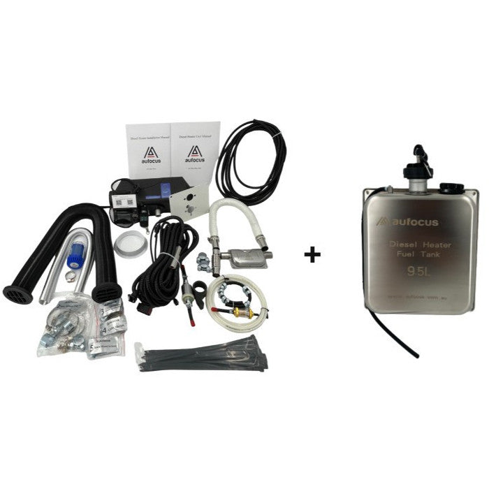 2KW Bluetooth Diesel Heater Kit + 9.5L Stainless Steel Tank