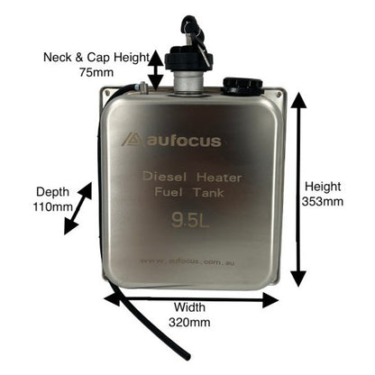 2KW Bluetooth Diesel Heater Kit + 9.5L Stainless Steel Tank