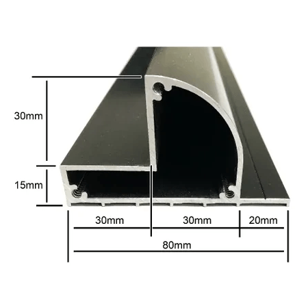 ALUMINIUM SOLAR PANEL BRACKET 510MM (Set of 2) - OUTER MOUNTING LIP