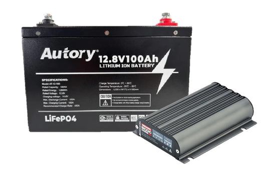 AUTORY 100AH LIFEPO4 BATTERY + REDARC CORE 40A DC-DC
