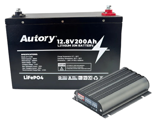 AUTORY 200AH LIFEPO4 BATTERY + REDARC CORE 40A DC-DC