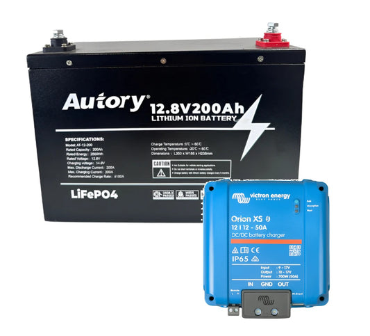 AUTORY 200AH LIFEPO4 BATTERY + VICTRON ORION 50A DC-DC