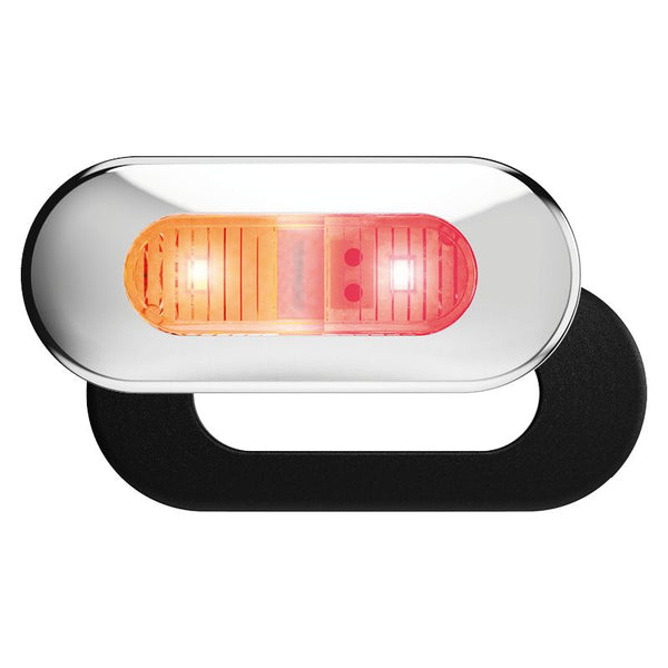 10-30V Red/Amber LED Clearance Light Chrome & Black Trim